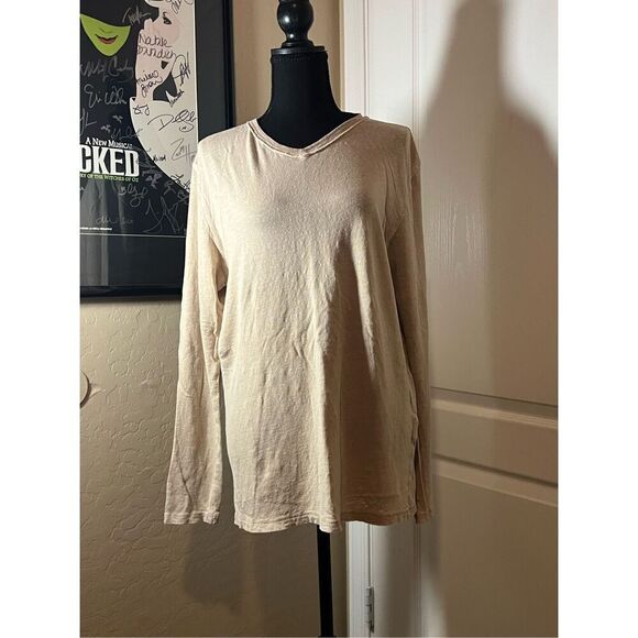 Martin Gordon 100% Linen, Tan long sleeve shirt unisex - Picture 1 of 5